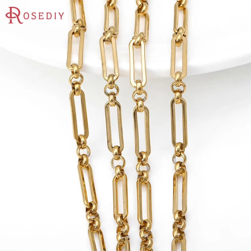 

50CM Gold Color Stainless Steel Long Oval Shape Round Necklace Chains Bracelets Jewelry Chains High Quality Accessories Making