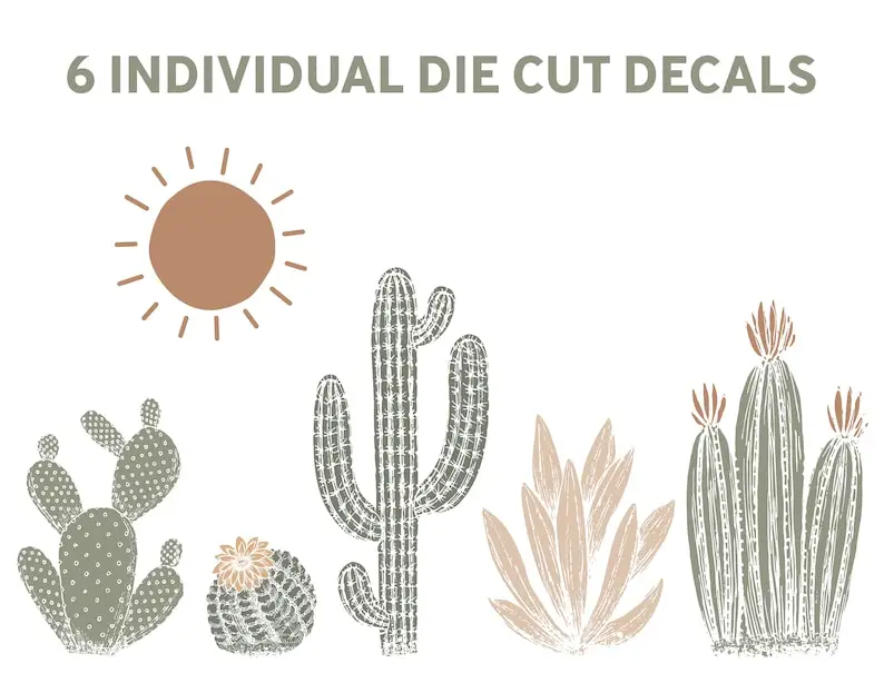 Cactus Wall Decals / Cactus Wall Decor / Boho Wall Art / Cactus Wall Art / Removable Wall Decals