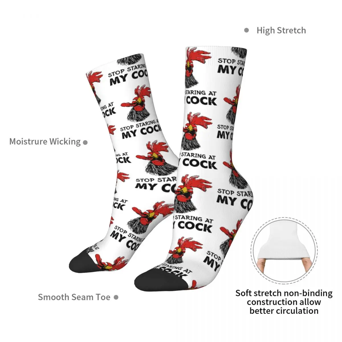 Stop Staring At My Cock Socks for Women Men Unisex Running Happy Socks Novelty Street Style Crazy Sock