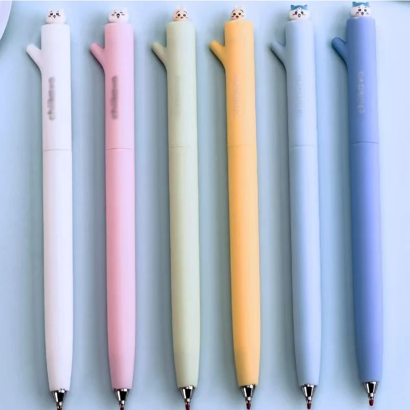 6Pcs/Set Cute Cartoon Ballpoint Pen H0.5mm Black Ink Signature Gel Pens Office School Stationery Supplies children's day gift