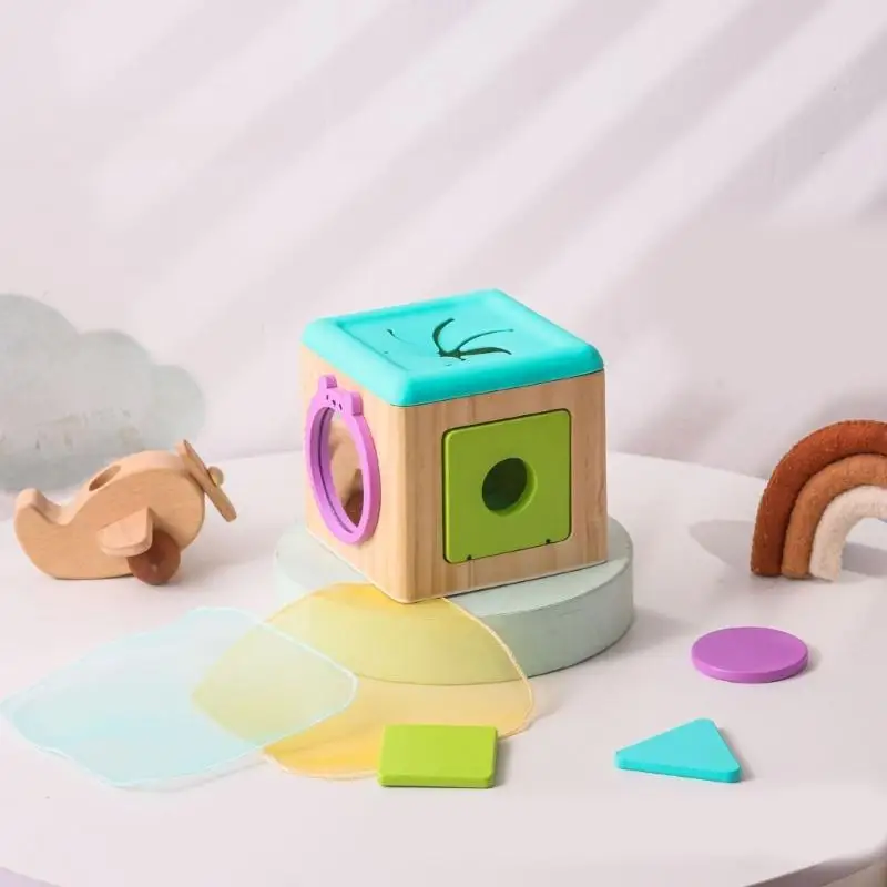 유아 참여 l8RB를위한 티슈 박스 활동 장난감 대화식 학습 장난감 퍼즐 상자