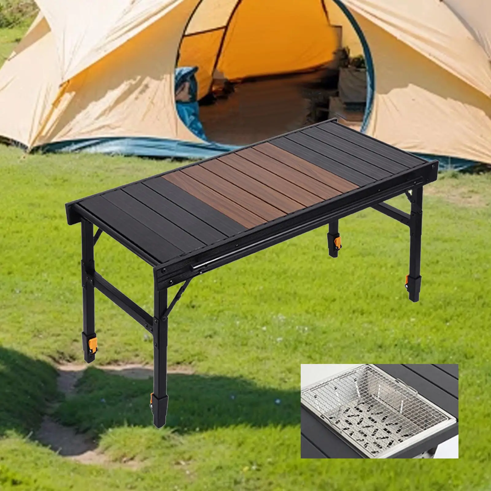 

Folding Table Multipurpose Lightweight Camping Table for Patio Hiking Yard