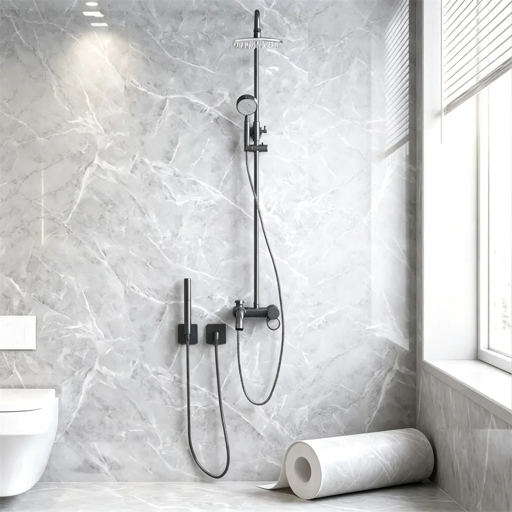 Marble Self-Adhesive Wallpaper, Peel Stick Vinyl, Moistureproof Sticker for Kitchen Table & Bathroom Wall Refinish Home