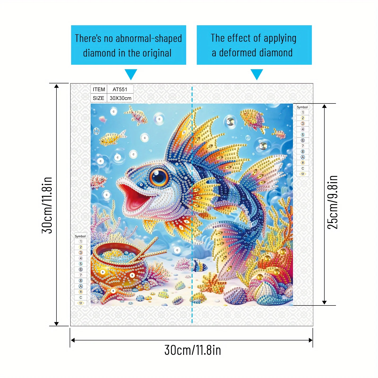 DIY Colorful fish 5D Special Shape Diamond Art Kits for Beginners,Diamond Art Painting Kits for Home Wall Decoration Gift