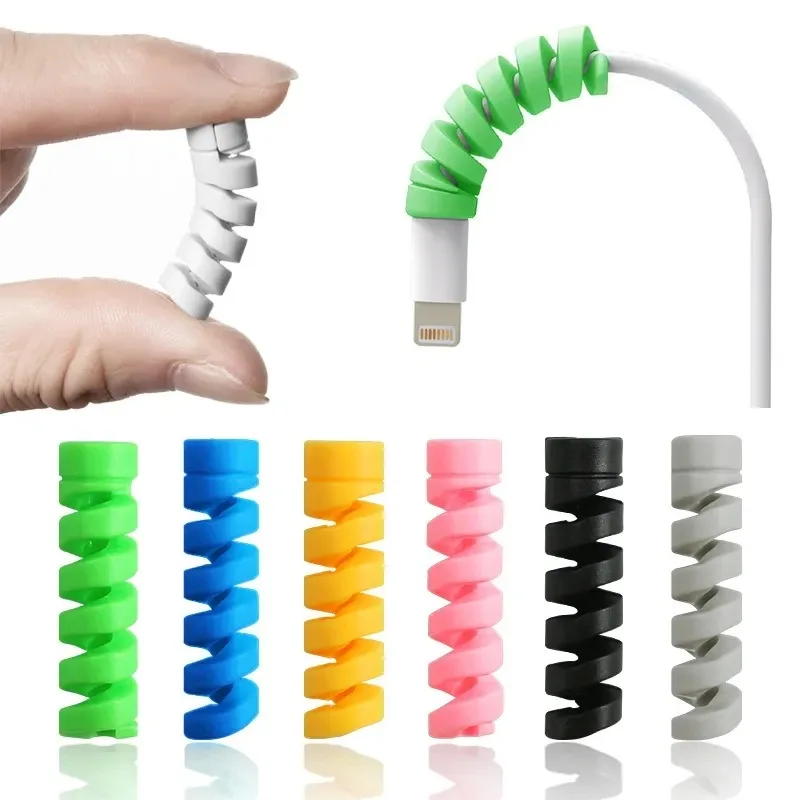 Anti-break Protective Case Silicone Mobile Phone Charger Cable Protector Cover Wire Winder for iPhone Samsung Cord Sleeve