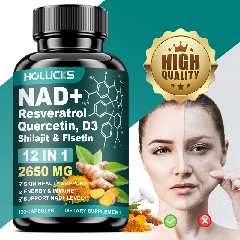 NAD+ Supplement Capsules, Anti-Aging Support, Enhance Energy, Boost Immunity, Glowing Skin, Overall Wellness