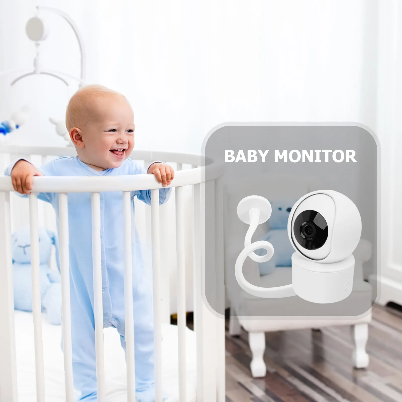 Monitor Mount Holder Universal Crib Camera Stand Adjustable Flexible Heavy Duty Lightweight Easy Setup No Drilling Required