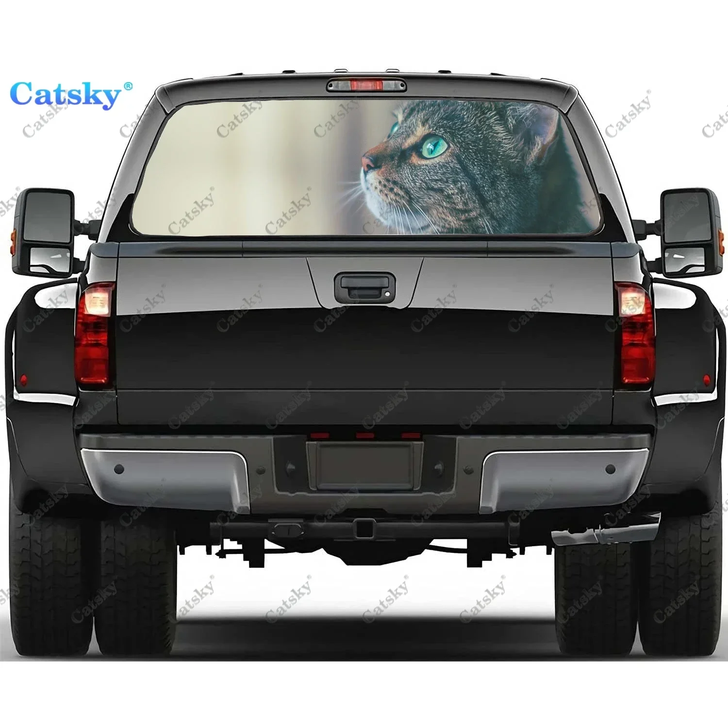

Animal - Cat Rear Window Decals for Truck,Pickup Window Decal,Rear Window Tint Graphic Perforated Vinyl Truck Sticker