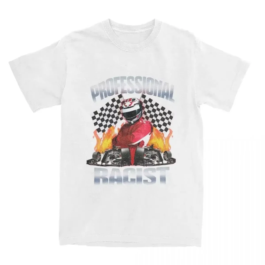 T-shirt Meme Racing Racist Certificata Professionale Abbigliamento in Cotone Unisex Harajuku Manica Corta Stile Retrò Da Donna
