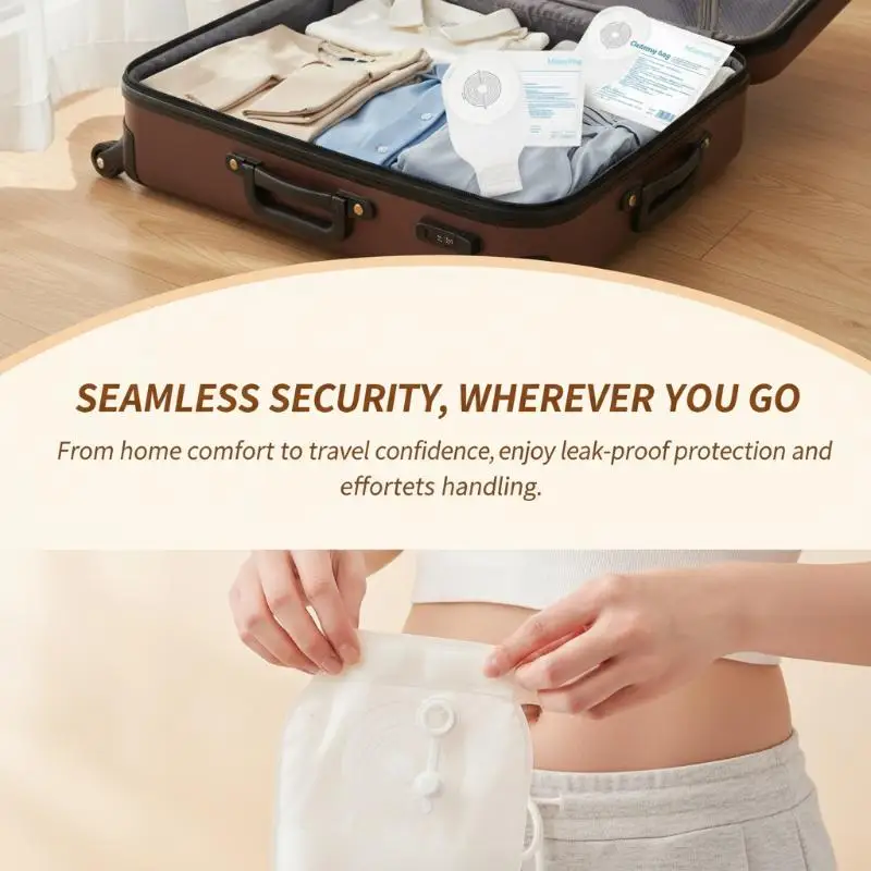 

【*】1Pcs Exhaustable Colostomy Bags 65mm Hole Drainable Ostomy Bags Stoma Care Pouch With Clips Closure Colostomy Bag