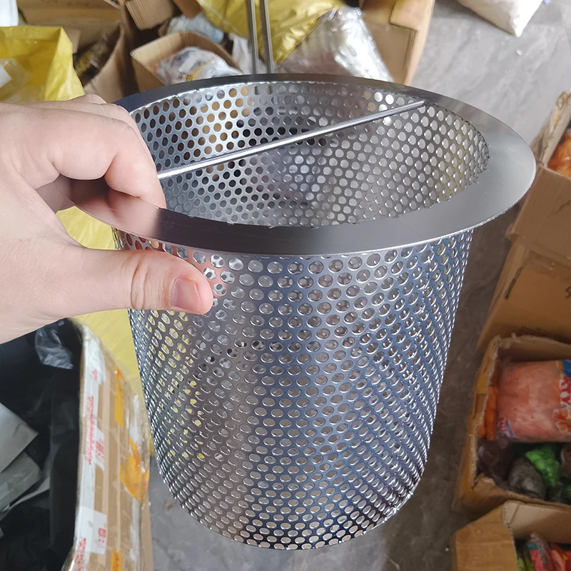 Stainless Steel Outdoor Swimming Pool Filter Basket Large Pool Skimmer Basket Large Replacement Basket With Handle Accessories