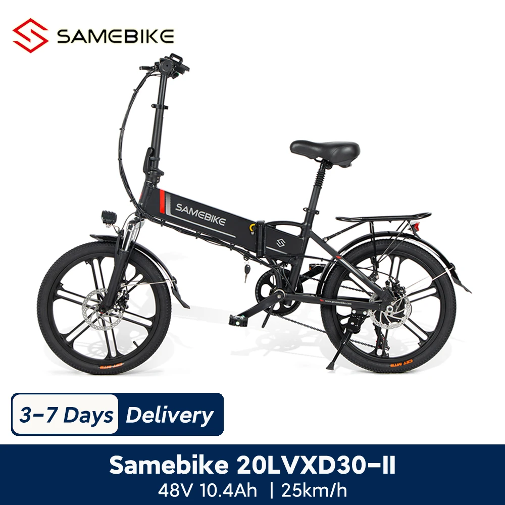 SAMEBIKE 20LVXD30-II Vélo Électrique Pliable, 20" VTT Électrique avec Batterie Amovible 48V 10.4Ah, 25km/h
