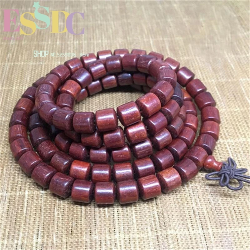 

Zambia Blood 108 Bucket Bracelet Imitation Lobular Red Sandalwood Male Beads String Play Hand Ornament