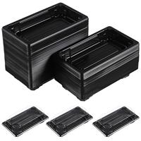 100 PCS Sushi Boxes with Clear Lid Food Trays Carry Out Containers Packing Lids