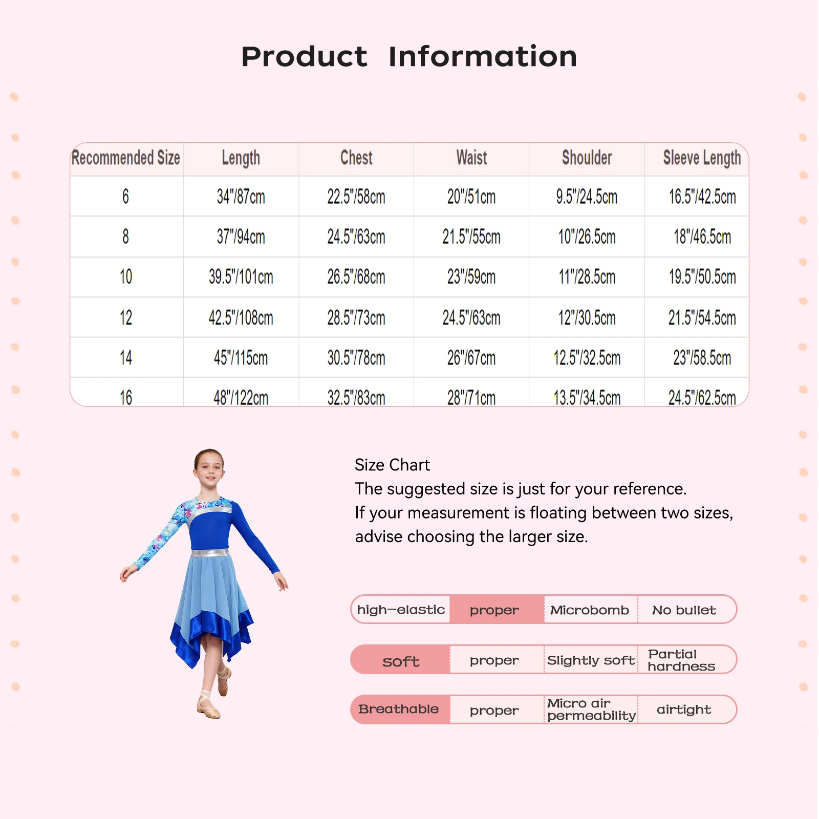 女の子の賛美歌リリカルモダンダンスドレス長袖イレギュラーヘムドレス礼拝典礼ダンスステージショーパフォーマンスコスチューム