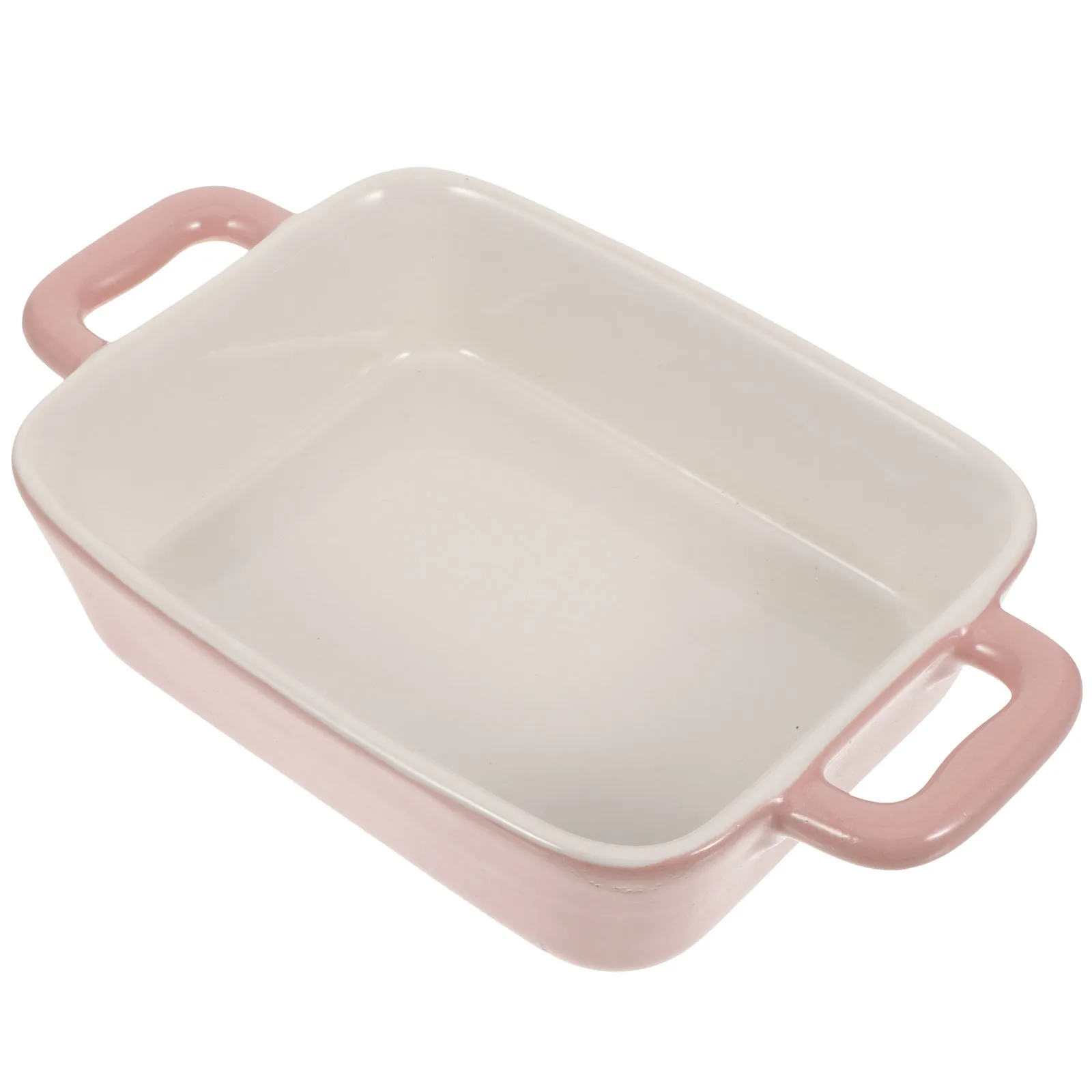 Microwave Oven Baking Pan Pink Pottery Porcelain Tray Medium Thickness Simple Elegant Healthy High Temperature Firing Baking