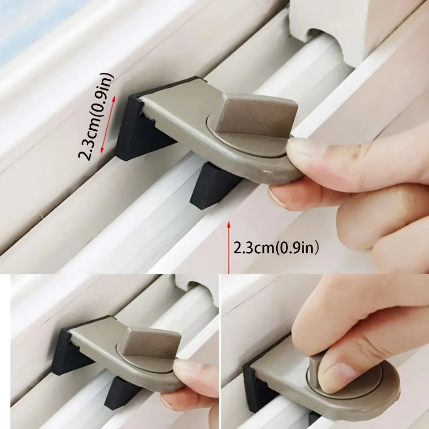 2 Pcs Premium Aluminium Alloy Sliding Door and Window Safety Locks - Anti-Pinch, Anti-Theft, Anti-Fall Protection - Durable, Cor