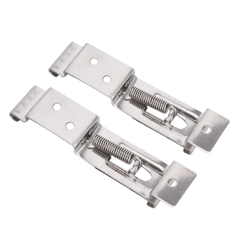 2 PCS Car License Plate Spring Loaded Stainless Steel Bracket Cars Frame Holder Clamps Trailer Number Plate Clips