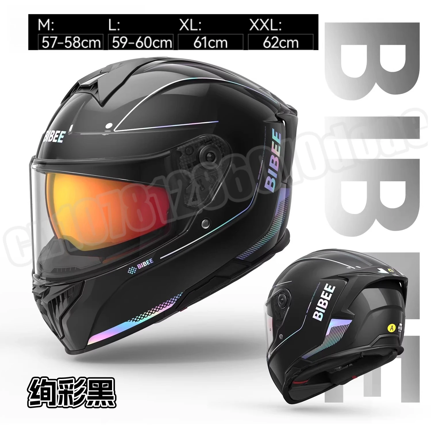 

Winter Motorcycle Helmet Full Face Racing with Double Visor Warm Sports Bike Gear