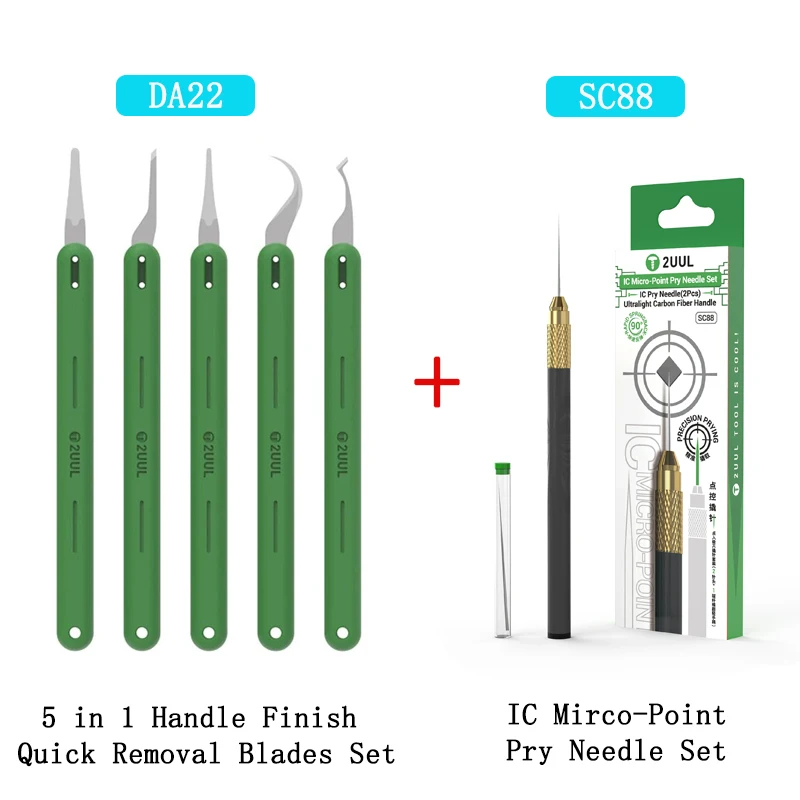 2UUL SC88 IC Mirco-Point Pry Needle Set DA22 5 in 1 Handle Finish Quick Removal Blades Set