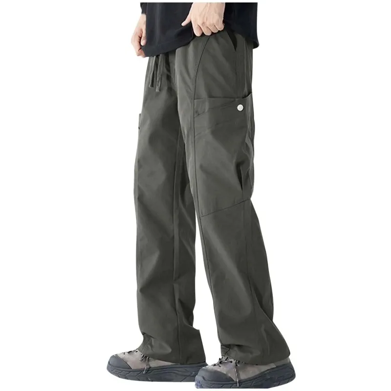 

Fashion Straight Legs Elastic Cargo Sweatpants with Pockets Outdoor Trousers Men'S Cargo Pants Lightweight Hiking Pants for Men
