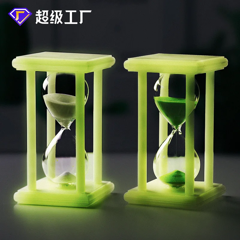 Creative Hourglass Timer 3 Minutes 30 Minutes Children's Anti-fall Luminous Frame Hourglass Green Sand Hourglass Birthday Gift