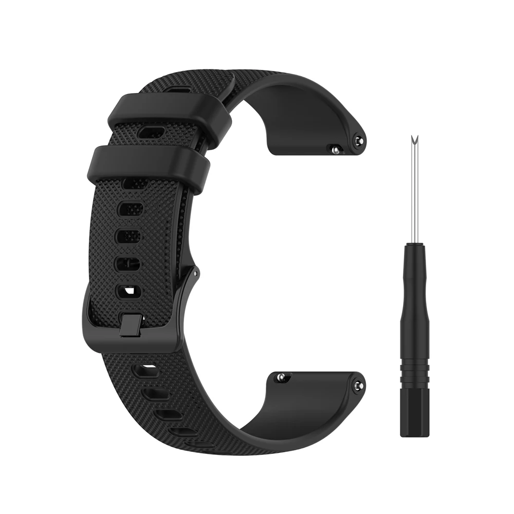 Grid Texture Silicone Replace Watch Band 22mm for Garmin Forerunner 745