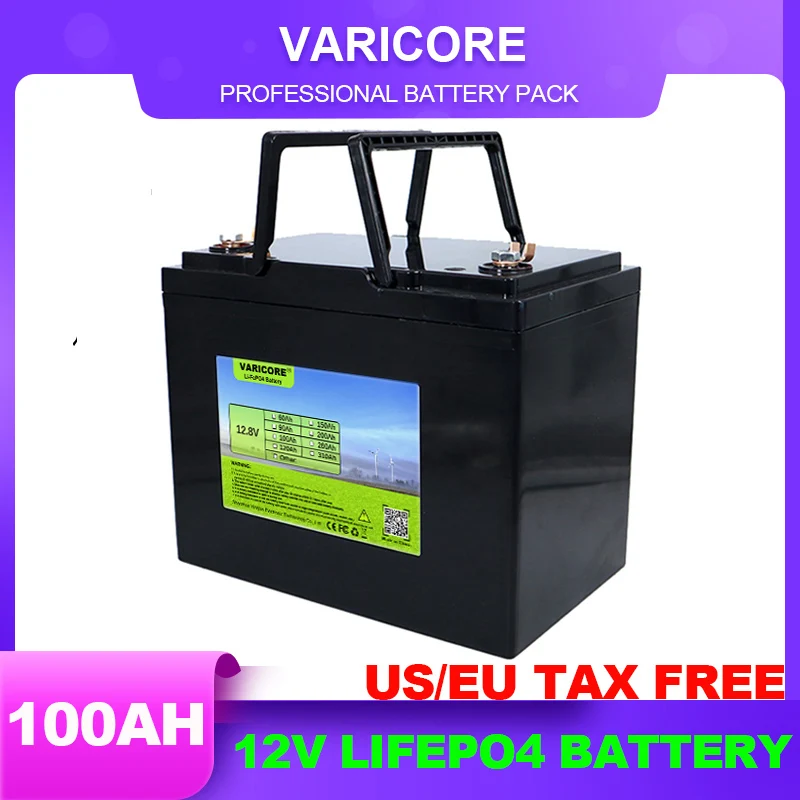 Imagem -05 - Bateria 12v 100ah 12.8v 4s Baterias de Energia 4000 Ciclos Campistas rv Carrinho de Golfe Off-road Off-grid Solar Vento Varicore-lifepo4