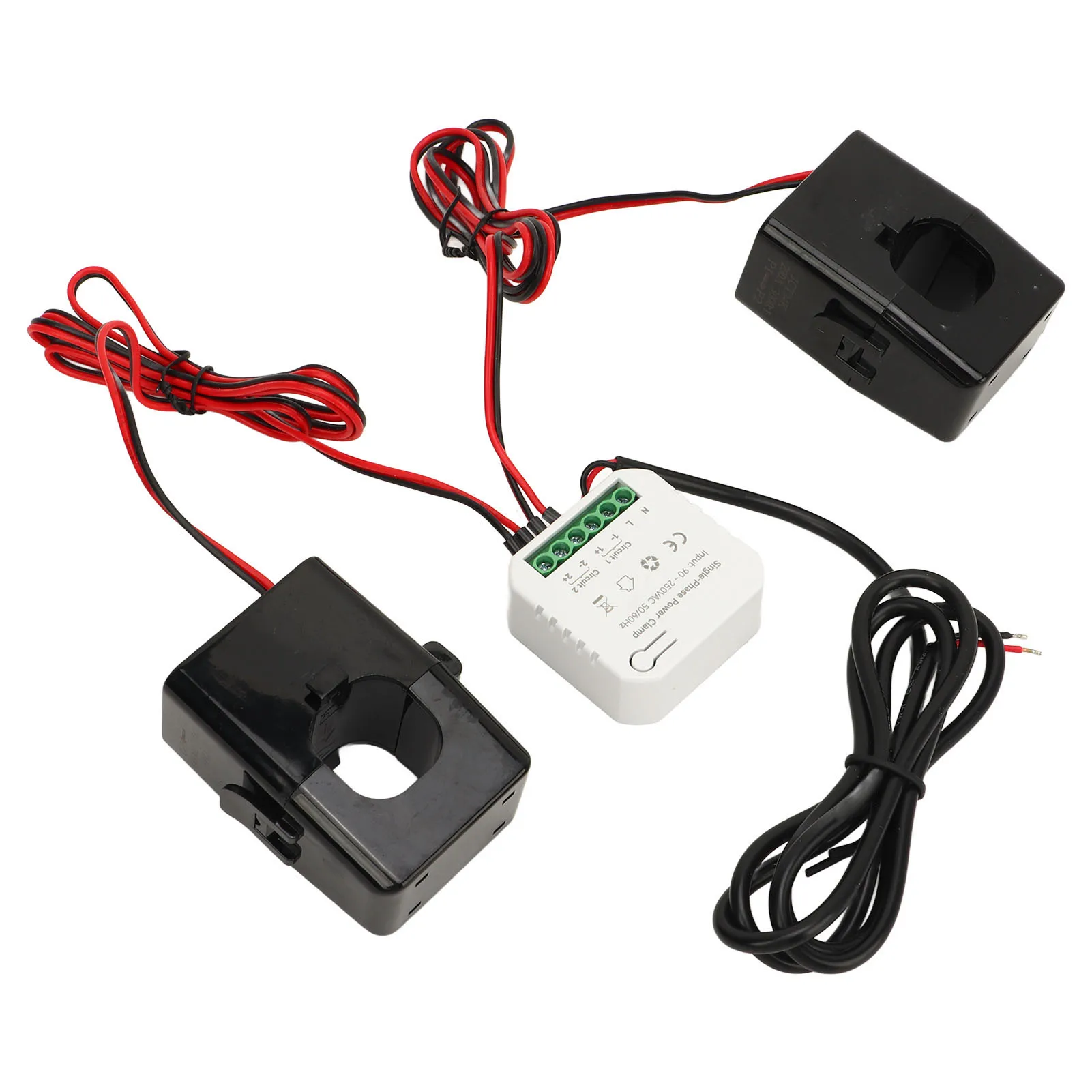 WiFi Smart Energy Monitor Single Phase Clamp Electricity Meter with 2 200ACT Current Transformer 90 to 250VAC