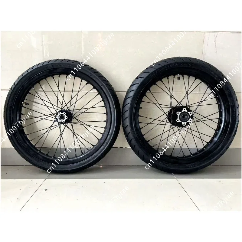 17 Inch Supermoto Wheel Set with 70/90‑17 & 90/80‑17 Tires Fit for Surron Light Bee Ultra Bee LBX Electric Dirt Bike Accessories
