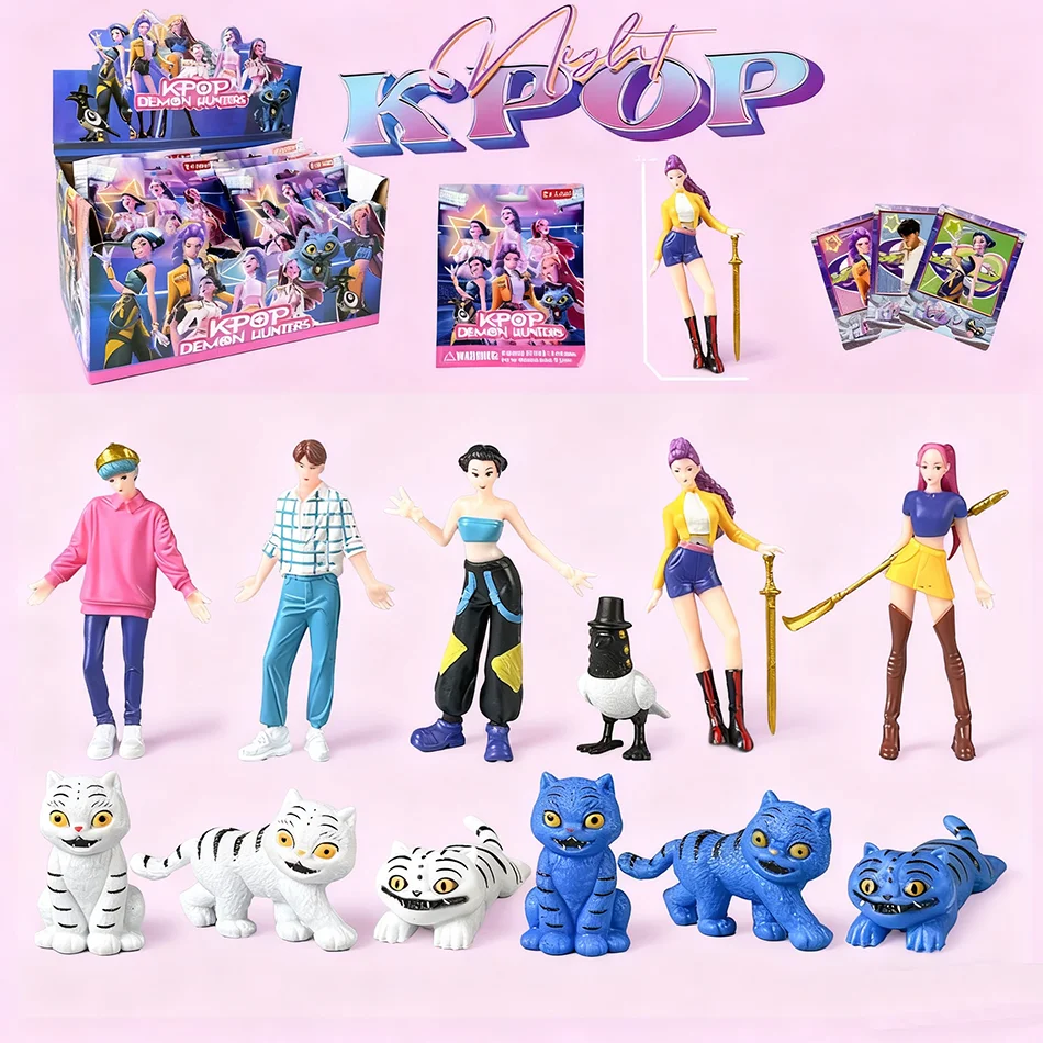 24pcs Random Blind Box 5-12cm Anime KPop Demon Hunters Girl Group RUMI MIRA ZOEY Figure Action Pvc Models Toy Ornaments Gifts