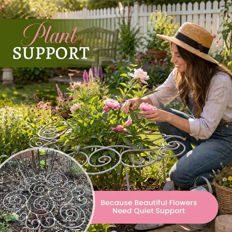 Peony Cage Heavy Duty Metal Peony Support Cage Grow Through Flower Support Rings Stake for Outdoor Plants Peony Tomato Hydrangea