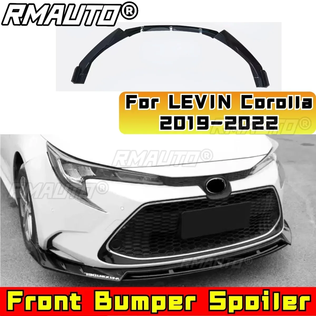 For Toyota LEVIN Car Front Bumper Lip Splitter Diffuser Spoiler Bumper Guard Body Kit For Toyota LEVIN 2019-2022 Car Accessories