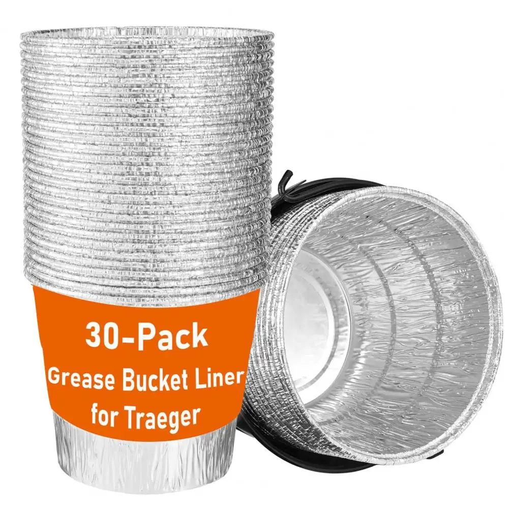 20Pcs/set Barbecue Grease Bucket Tin Foil Liner BBQ Grill Aluminum Foil Drum Lining Grill Accessories for 575/780 22/34 Series