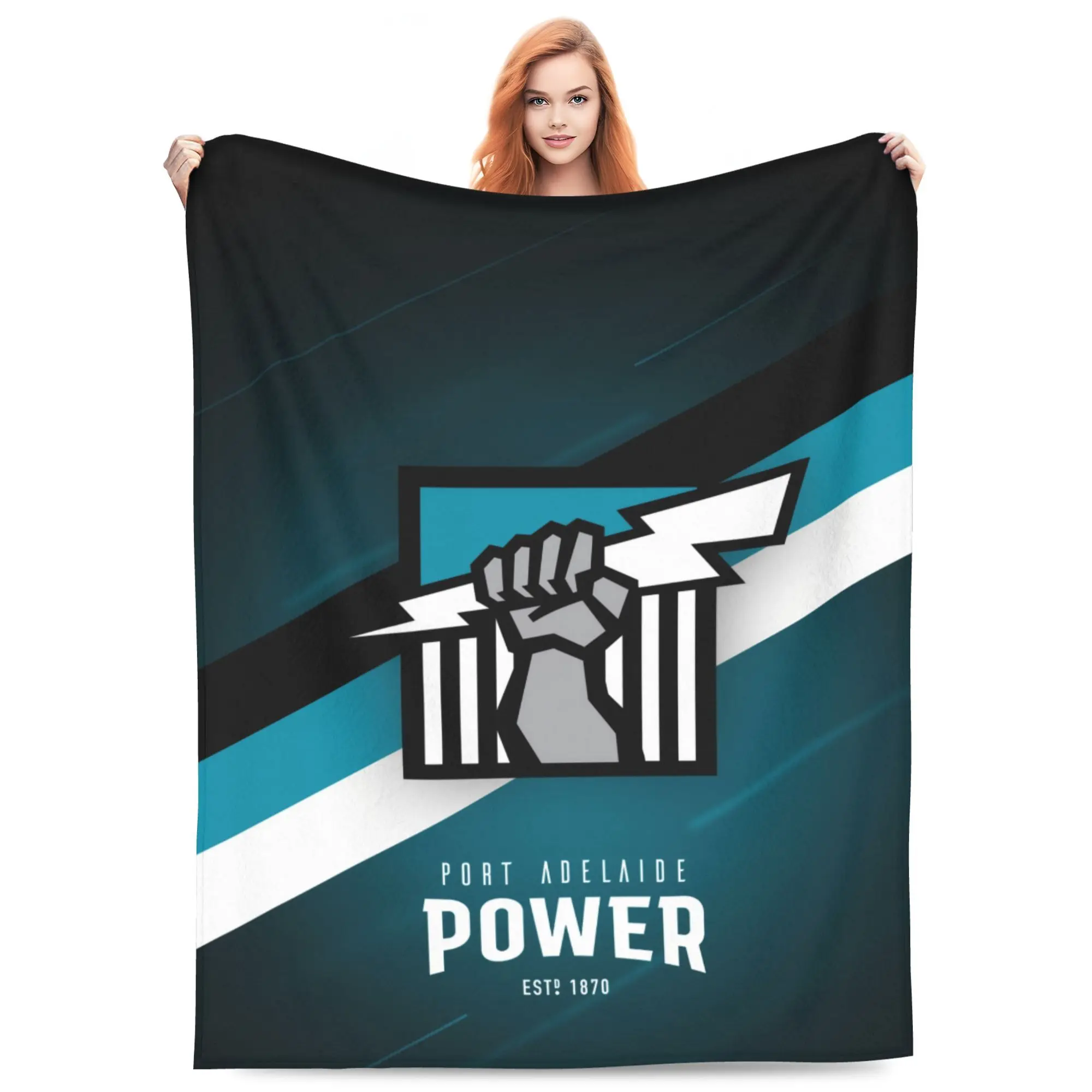 theme of the Adelaide Force team Flannel printed blanket suitable for all seasons suitable for living room office sofa travel