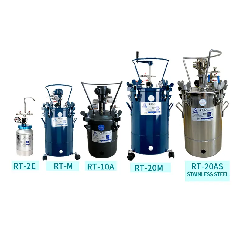 Prona SUS304 Stainless Steel Pressure Tank 2L 5L 10L 20L 40L 60Liter Manual Air Agitator Paint Tank Pressure Vessel