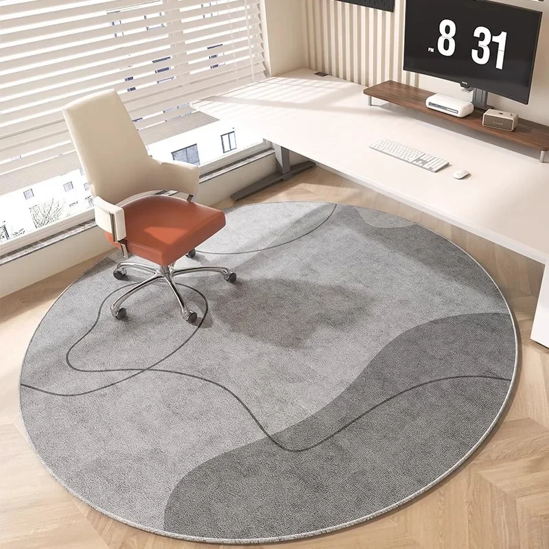 Round Dandelion Line Art Rug – Minimalist Non-Slip Mat for Study, Workspace & Fresh Home Decor