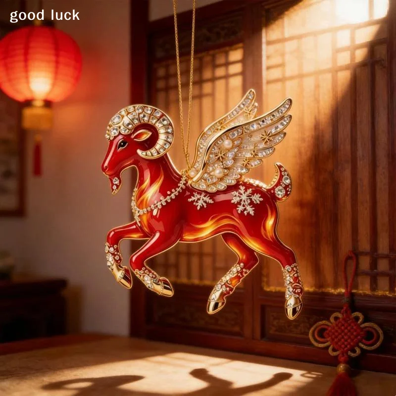 2D Acrylic Goat Hanging Ornament With Cute Animal Sheep Hanging Ornaments For Lunar New Year Home Decoration Festive Displays