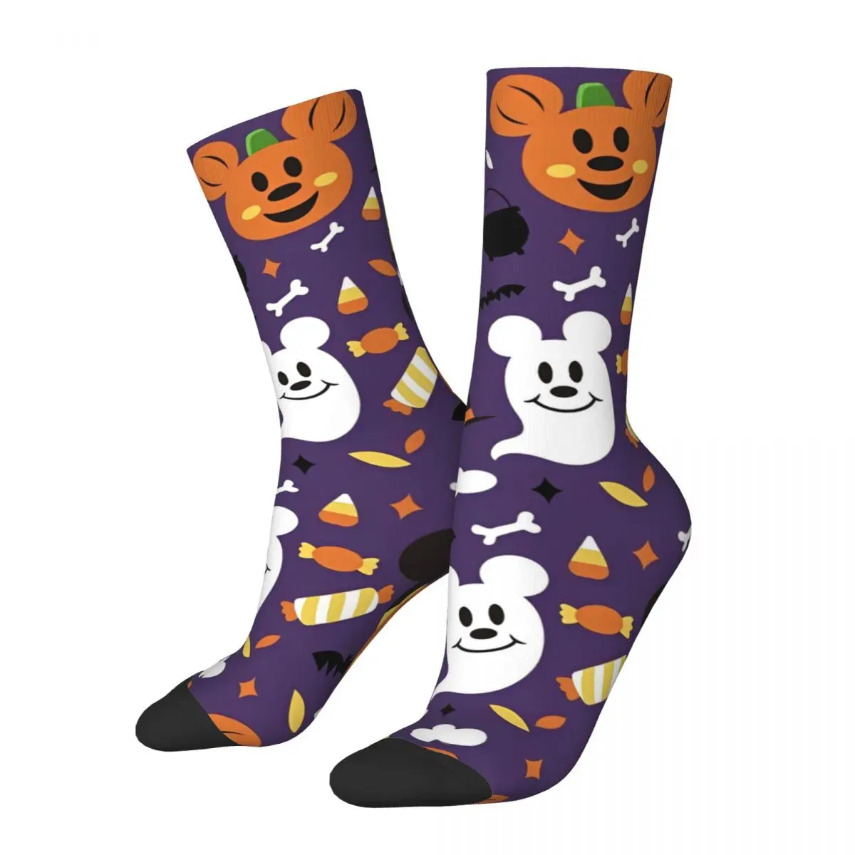 

Mickey Mouse Halloween Pumpkin Socks Men Women Casual Socks Crazy Spring Summer Autumn Winter Socks Gift