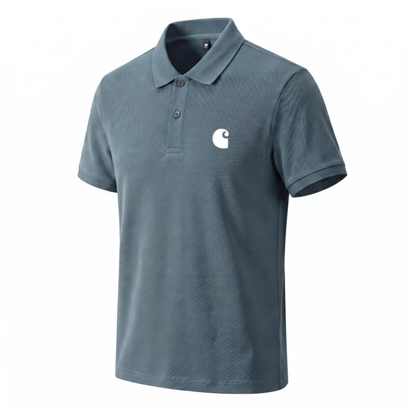 Polo shirt men summer brand short-sleeved printed pure cotton breathable T-shirt business casual sweat-absorbing simple men wear