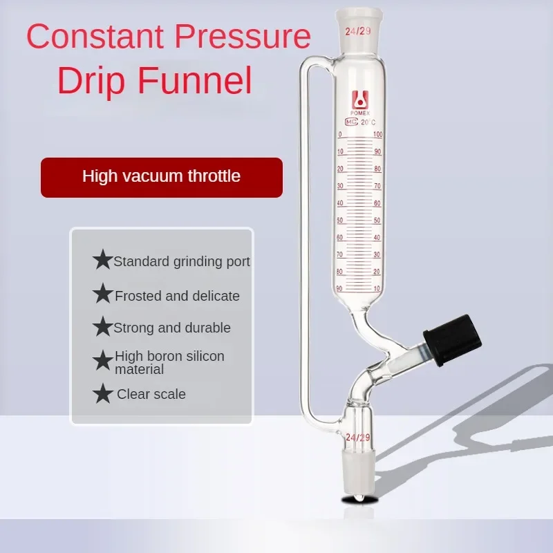 Fine Adjustable Constant Pressure Drip Funnels with Graduated Constant Pressure Standard Mouth Funnel Cylindrical Drip Funnel