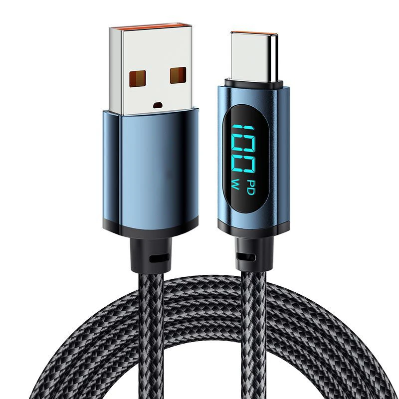 USB C-type Cable Display PD 100W Fast Charging 1M 2M For Xiaomi FOR Samsung For Iphone Honor Charger Mobile Phone Charging Cable