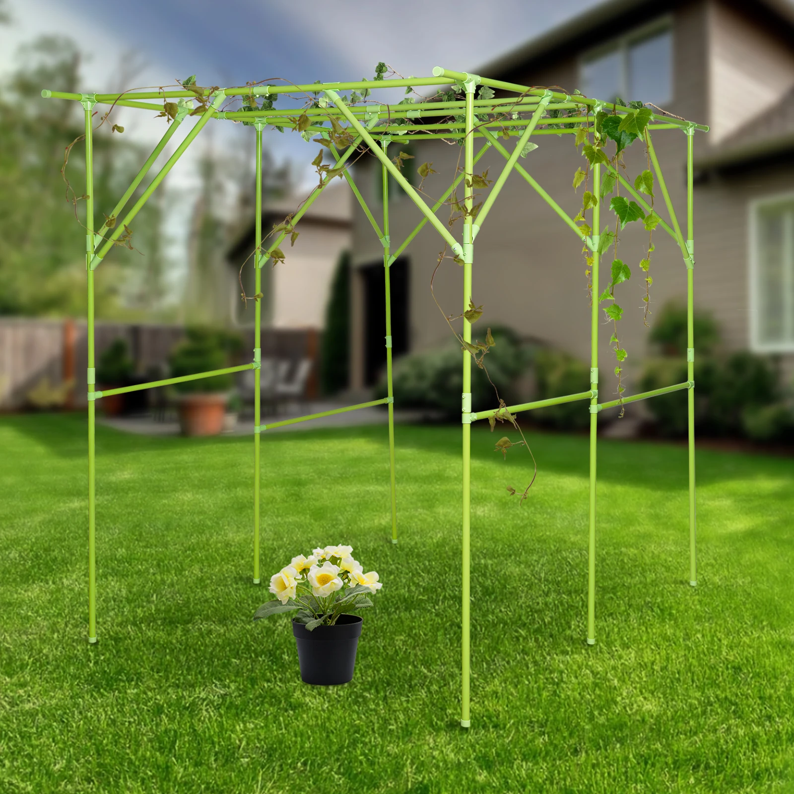 Grape Vine Trellis Garden Trellis White/Green for Climbing Plants 2*1.5*2cm Plant Support Rack Trellises for Balconies/Courtyards/Farms