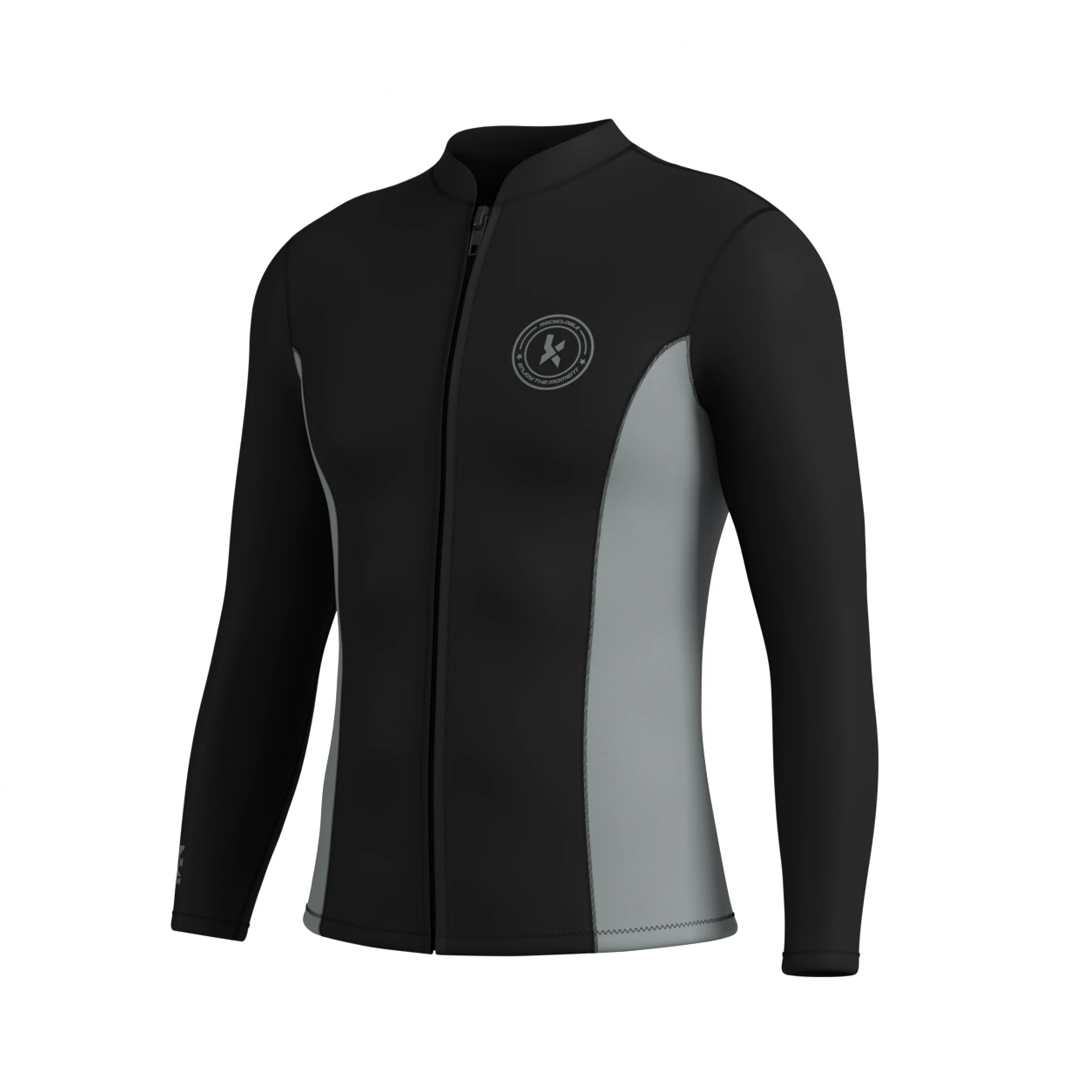 

Men's 2.5mm Neoprene Wetsuit Top Long Sleeves Coat Front Zipper Jacket for Fitness Swimming Surfing Snorkeling Diving Boating