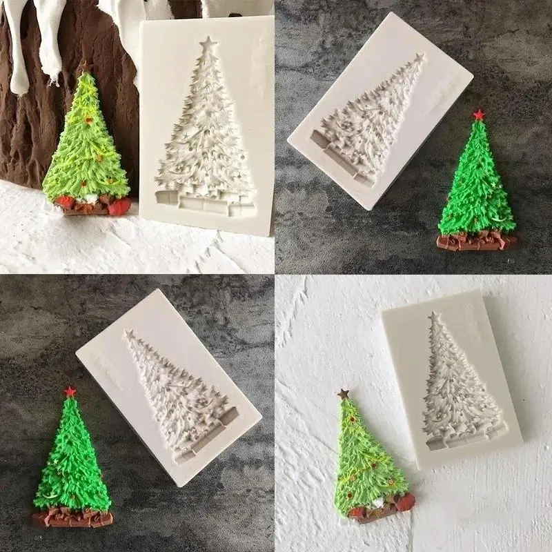 New DIY Epoxy Resin Christmas Cake Baking Decoration Christmas Tree Shape Silicone Mold Christmas Tree Shape Silicone Mold