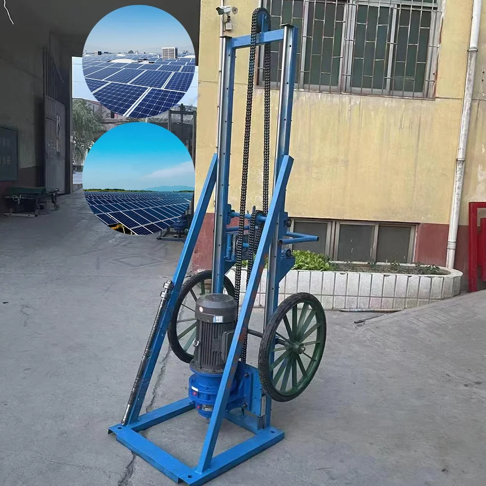 Portable Gasoline and Electric Ground Screw Hydraulic Solar Pile Driver Machine Easy to Operate Mini Pile Drilling Machine