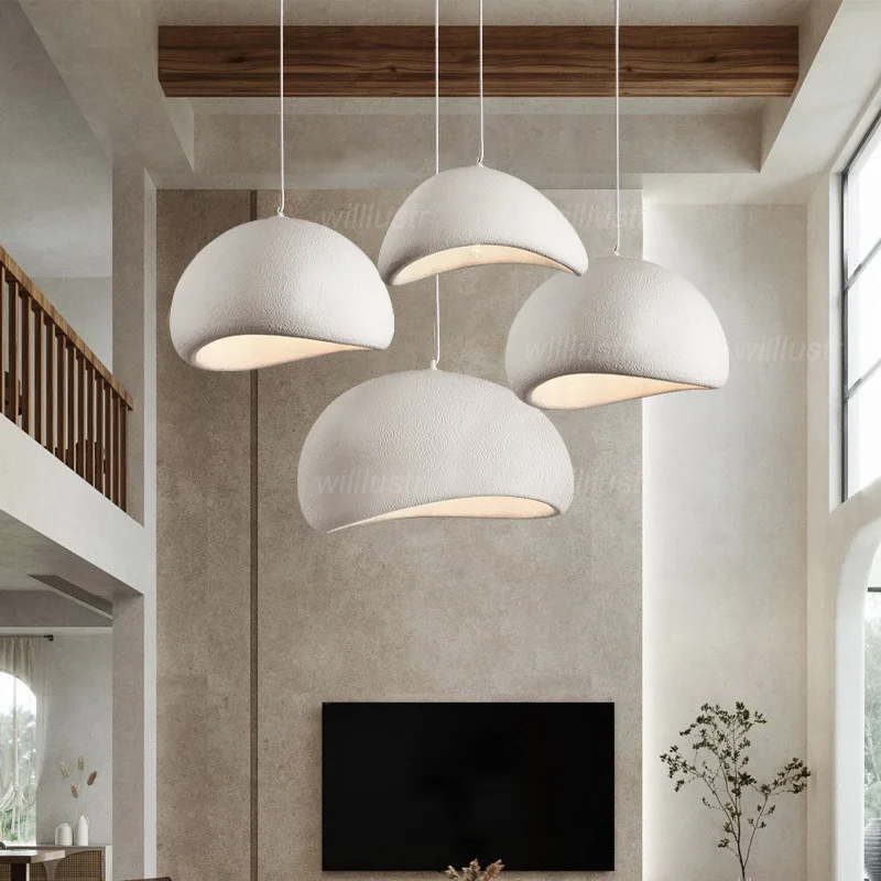 Manual Molding High-Density Polystyrene Pendant Lamp Handmade Suspension Light Hotel Cafe Bar Vintage Hanging Ceiling Chandelier