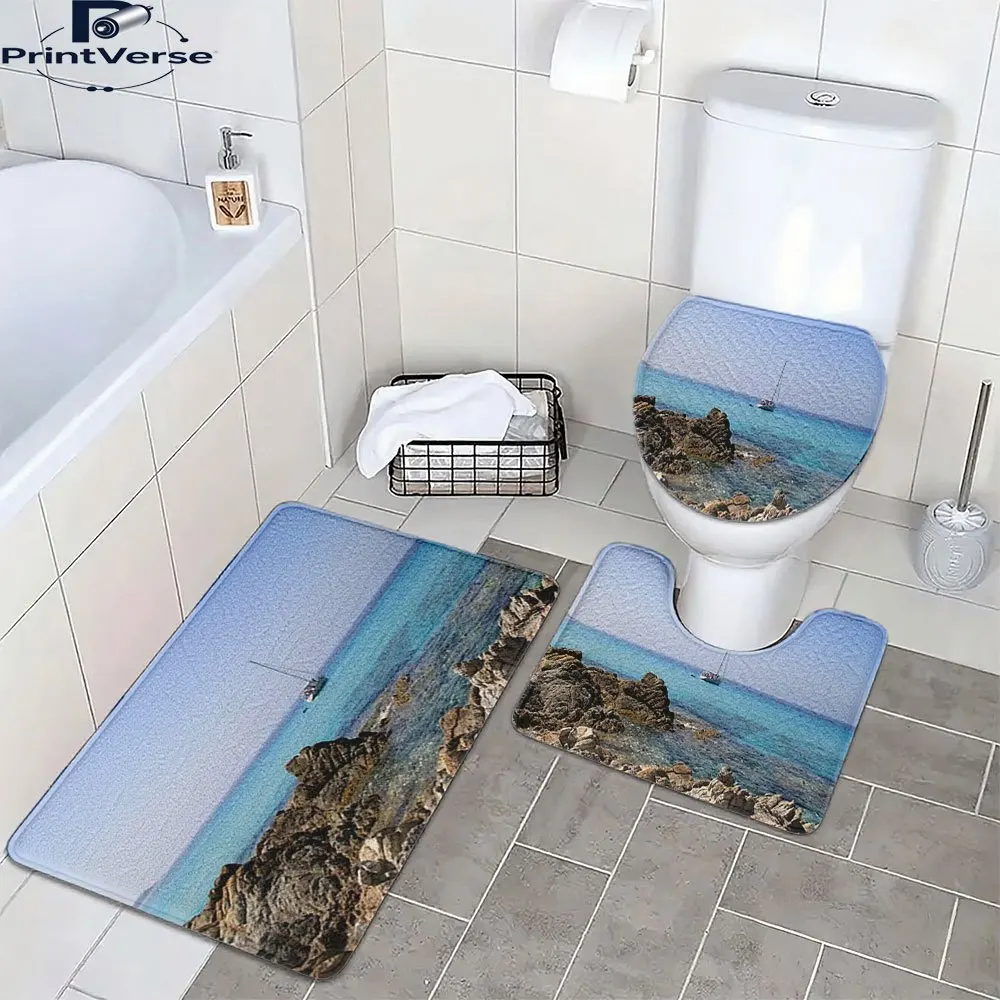 

Мягкий комплект ковриков для ванной комнаты с цветком сакуры темно-синего цвета идеально подходит для декора и наборов ковриков, ковриков для ванной комнаты, летучей мыши