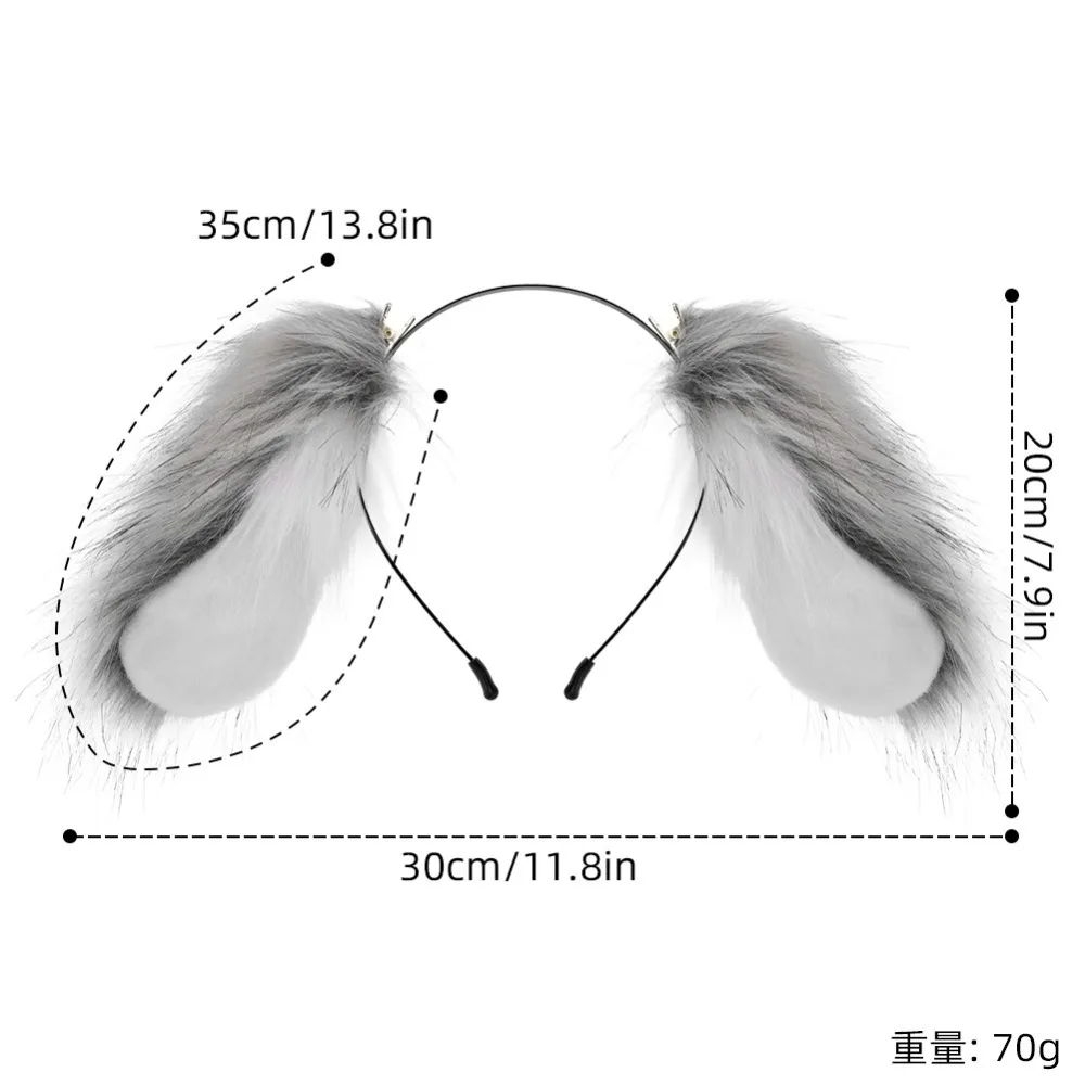 Cute Plush Lop-eared Dog Headband Cosplay Headwear Lolita Artificial Rabbit Ear Headwear Hair Accessories Costume Props 3