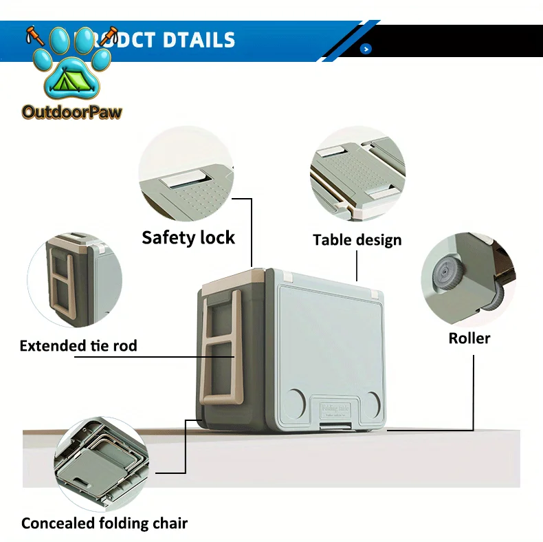Custom 32L Portable Folding Table Chair Incubator Multifunctional Outdoor Camping Ice Food Grade Refrigerator Insulated Car Picn